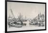 View of the New London Bridge from the Pool of the River Thames, 1841-William Parrott-Framed Giclee Print