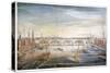 View of the New London Bridge from the West, with Boats and Barges on the Thames, 1831-G Yates-Stretched Canvas