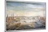 View of the New London Bridge from the West, with Boats and Barges on the Thames, 1831-G Yates-Mounted Giclee Print