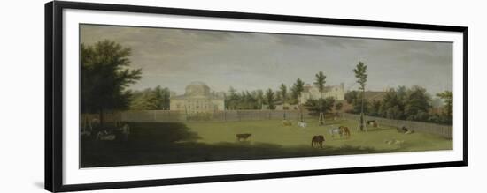 View of the New Villa, Old House and Stables from across Burlington Lane, Chiswick Villa-Pieter Andreas Rysbrack-Framed Giclee Print