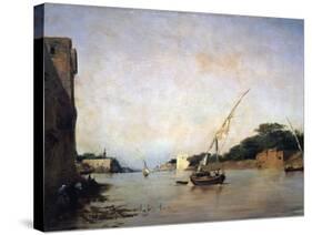 View of the Nile, 19th Century-Eugene Fromentin-Stretched Canvas