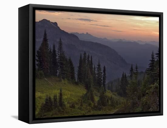 View of the North Cascade Mountains, Tatoosh Wilderness, Washington State, USA-Janis Miglavs-Framed Stretched Canvas