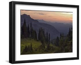 View of the North Cascade Mountains, Tatoosh Wilderness, Washington State, USA-Janis Miglavs-Framed Photographic Print