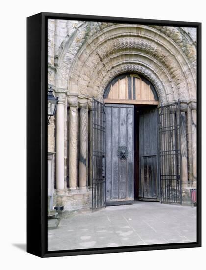 View of the North Door of Durham Cathedral-null-Framed Stretched Canvas