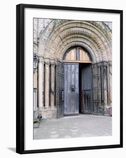 View of the North Door of Durham Cathedral-null-Framed Photographic Print