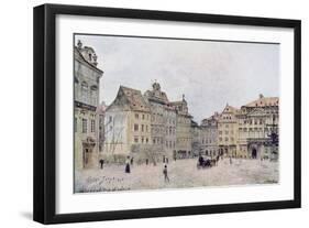 View of the North East Side of the Staromestsky Rynk in 1896, from 'Stara Praha'-Vaclav Jansa-Framed Giclee Print