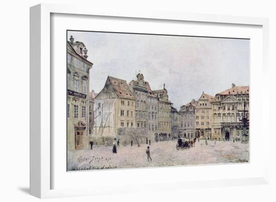 View of the North East Side of the Staromestsky Rynk in 1896, from 'Stara Praha'-Vaclav Jansa-Framed Giclee Print