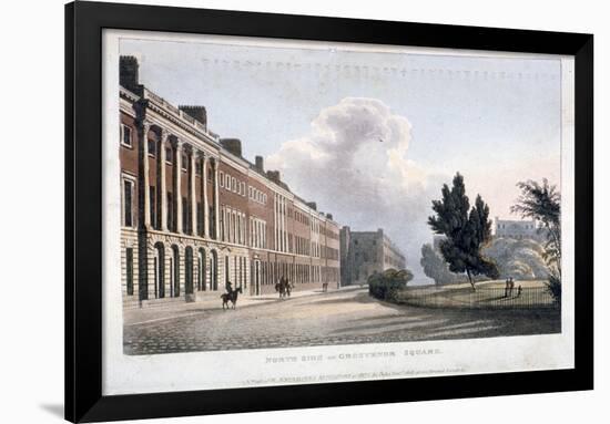 View of the North Side of Grosvenor Square, Westminster, London, 1813-null-Framed Giclee Print