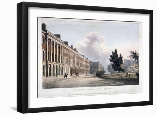 View of the North Side of Grosvenor Square, Westminster, London, 1813-null-Framed Giclee Print