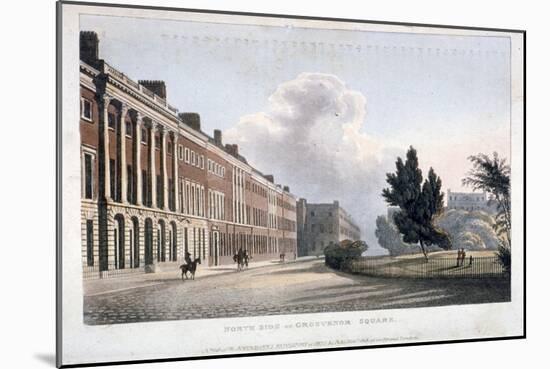 View of the North Side of Grosvenor Square, Westminster, London, 1813-null-Mounted Giclee Print