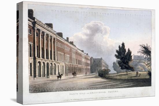 View of the North Side of Grosvenor Square, Westminster, London, 1813-null-Stretched Canvas