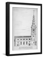View of the North Side of St Bride's Church, Fleet Street, City of London, 1825-Charles Thomas Cracklow-Framed Giclee Print