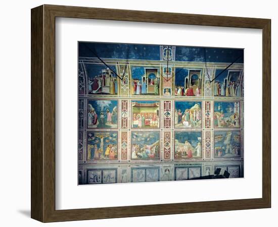 View of the North Wall Depicting Scenes from the Life of the Virgin and the Life of Christ, C.1305-Giotto di Bondone-Framed Giclee Print