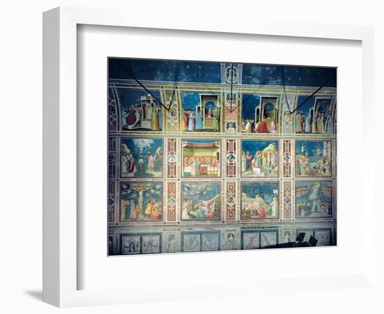 View of the North Wall Depicting Scenes from the Life of the Virgin and the Life of Christ, C.1305-Giotto di Bondone-Framed Giclee Print