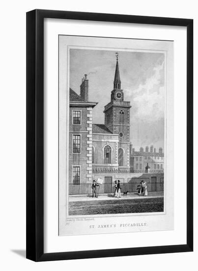 View of the North-Western End of St James's Church, Piccadilly, London, C1827-Thomas Barber-Framed Giclee Print