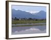 View of the Northern Alps Reflected in a Flooded Rice Paddy, Nagano Prefecture, Japan-null-Framed Photographic Print