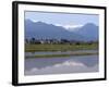 View of the Northern Alps Reflected in a Flooded Rice Paddy, Nagano Prefecture, Japan-null-Framed Photographic Print