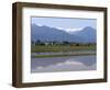 View of the Northern Alps Reflected in a Flooded Rice Paddy, Nagano Prefecture, Japan-null-Framed Photographic Print