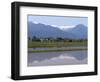 View of the Northern Alps Reflected in a Flooded Rice Paddy, Nagano Prefecture, Japan-null-Framed Photographic Print