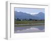 View of the Northern Alps Reflected in a Flooded Rice Paddy, Nagano Prefecture, Japan-null-Framed Photographic Print