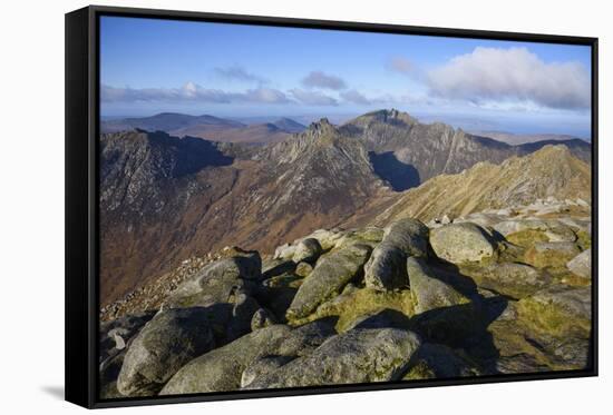 View of the Northern Mountains from the top of Goatfell, Isle of Arran, North Ayrshire, Scotland, U-Gary Cook-Framed Stretched Canvas