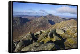 View of the Northern Mountains from the top of Goatfell, Isle of Arran, North Ayrshire, Scotland, U-Gary Cook-Framed Stretched Canvas