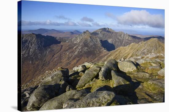 View of the Northern Mountains from the top of Goatfell, Isle of Arran, North Ayrshire, Scotland, U-Gary Cook-Stretched Canvas