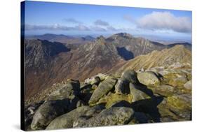 View of the Northern Mountains from the top of Goatfell, Isle of Arran, North Ayrshire, Scotland, U-Gary Cook-Stretched Canvas