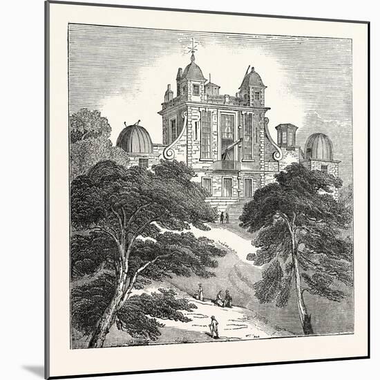 View of the Observatory at Greenwich. U.K. London-null-Mounted Giclee Print