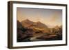 View of the Oglio River and the Mountains of Bergamo and Brescia Region-Marco Gozzi-Framed Giclee Print