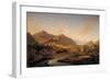 View of the Oglio River and the Mountains of Bergamo and Brescia Region-Marco Gozzi-Framed Giclee Print