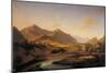 View of the Oglio River and the Mountains of Bergamo and Brescia Region-Marco Gozzi-Mounted Giclee Print