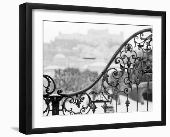 View of the Old City & Castle, Austria-Walter Bibikow-Framed Premium Photographic Print