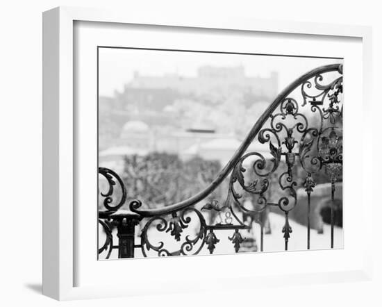 View of the Old City & Castle, Austria-Walter Bibikow-Framed Premium Photographic Print