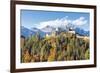 View of the old Ehrenberg Castle surrounded by colorful woods and rocky peaks, Reutte, Austria, Eur-Roberto Moiola-Framed Photographic Print