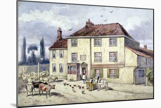 View of the Old Pied Bull Inn, Islington, London, C1840-Frederick Napoleon Shepherd-Mounted Giclee Print
