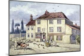 View of the Old Pied Bull Inn, Islington, London, C1840-Frederick Napoleon Shepherd-Mounted Giclee Print