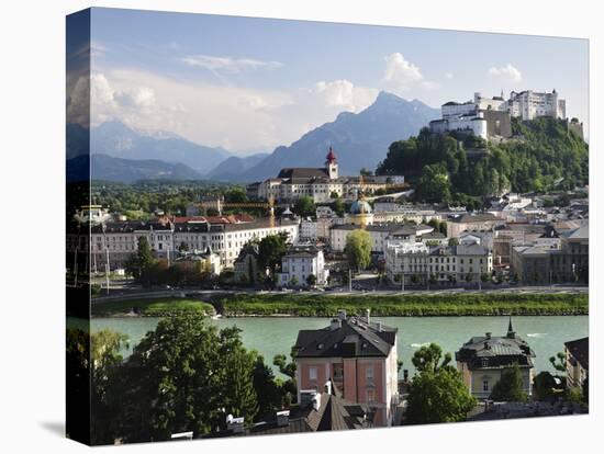 View of the Old Town and Fortress Hohensalzburg, Seen From Kapuzinerberg, Salzburg, Austria, Europe-Jochen Schlenker-Stretched Canvas