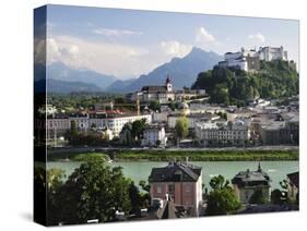 View of the Old Town and Fortress Hohensalzburg, Seen From Kapuzinerberg, Salzburg, Austria, Europe-Jochen Schlenker-Stretched Canvas