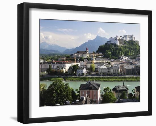 View of the Old Town and Fortress Hohensalzburg, Seen From Kapuzinerberg, Salzburg, Austria, Europe-Jochen Schlenker-Framed Premium Photographic Print