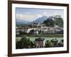 View of the Old Town and Fortress Hohensalzburg, Seen From Kapuzinerberg, Salzburg, Austria, Europe-Jochen Schlenker-Framed Photographic Print