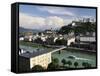 View of the Old Town and Fortress Hohensalzburg, Seen From Kapuzinerberg, Salzburg, Austria, Europe-Jochen Schlenker-Framed Stretched Canvas
