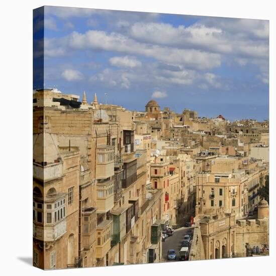 View of the Old Town and Victoria Gate from the Upper Barraca Gardens, Valletta, Malta, Europe-Eleanor Scriven-Stretched Canvas