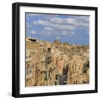 View of the Old Town and Victoria Gate from the Upper Barraca Gardens, Valletta, Malta, Europe-Eleanor Scriven-Framed Photographic Print