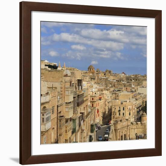 View of the Old Town and Victoria Gate from the Upper Barraca Gardens, Valletta, Malta, Europe-Eleanor Scriven-Framed Photographic Print