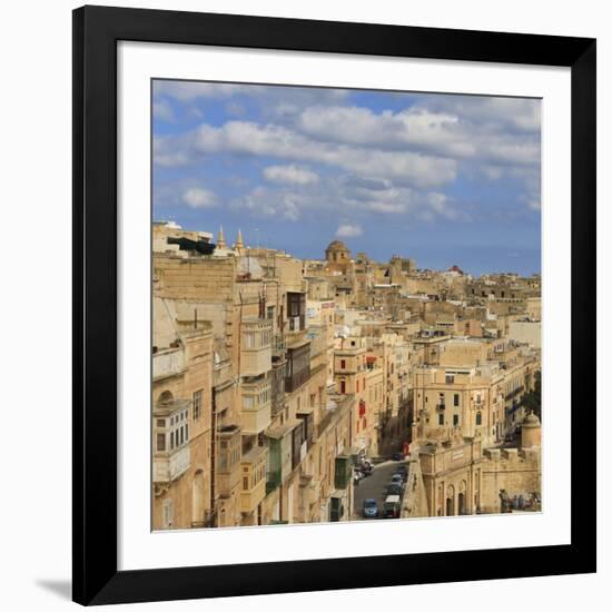 View of the Old Town and Victoria Gate from the Upper Barraca Gardens, Valletta, Malta, Europe-Eleanor Scriven-Framed Photographic Print