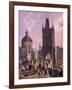 View of the Old Town Bridge Tower from Charles Bridge, 1847-Vincenc Morstadt-Framed Giclee Print