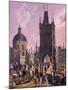View of the Old Town Bridge Tower from Charles Bridge, 1847-Vincenc Morstadt-Mounted Giclee Print