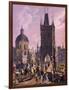 View of the Old Town Bridge Tower from Charles Bridge, 1847-Vincenc Morstadt-Framed Giclee Print