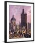 View of the Old Town Bridge Tower from Charles Bridge, 1847-Vincenc Morstadt-Framed Giclee Print